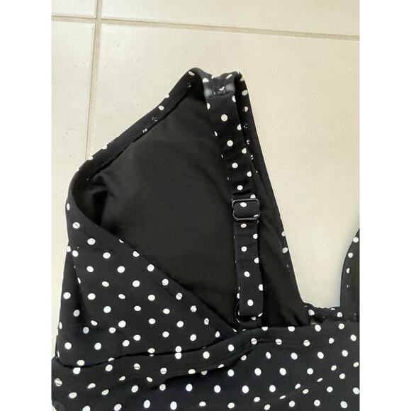 Lauren Ralph Lauren Swim One Piece Swimsuit Polka Dot Swimwear - Picture 7 of 10